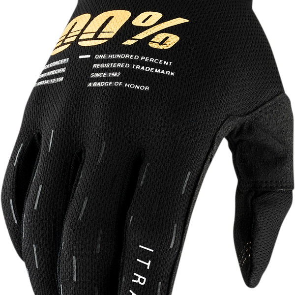 100 % Handschuhe Itrack Black – Sommer