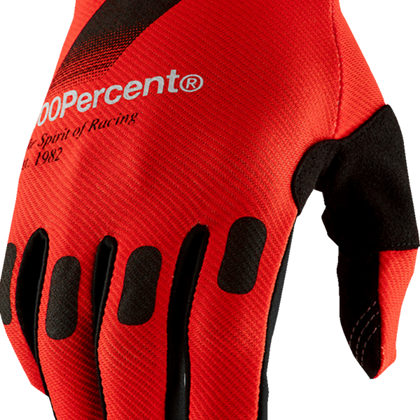 100 % Ridefit-Handschuhe Rot / Schwarz – Sommer
