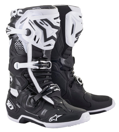 Alpinestars Tech 10 MX-Stiefel Schwarz / Weiß (Kollektion 2024)