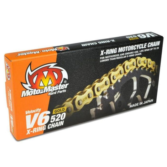 MotoMaster V6 X-Ring Ketting - 520 x 120 Links - Goud