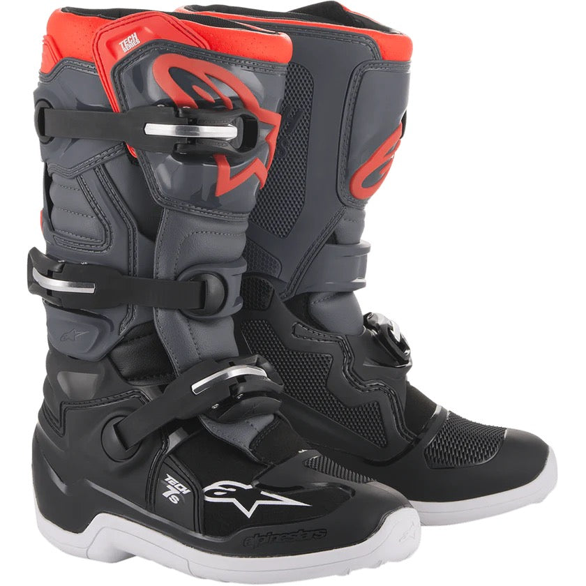Alpinestars mx laarzen tech 7s jeugd grijs / zwart / rood