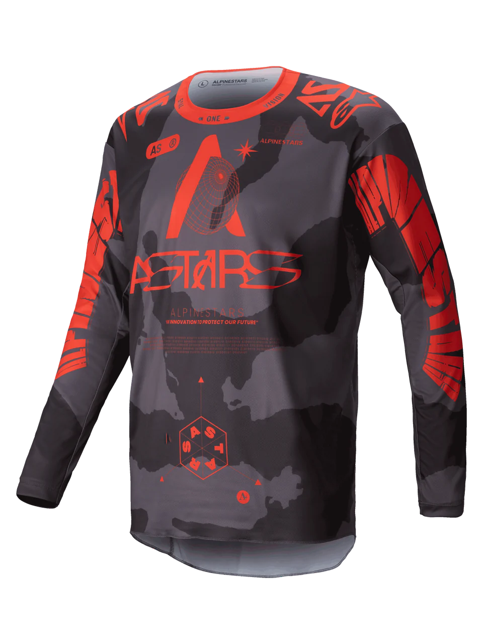 Alpinestars Racer Hollow cross pak - Gray Camo / Orange Fluo
