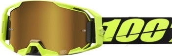 100 % Armatic Motocross-Brille Neongelb – True Gold-Spiegelglas (Kollektion 2025)