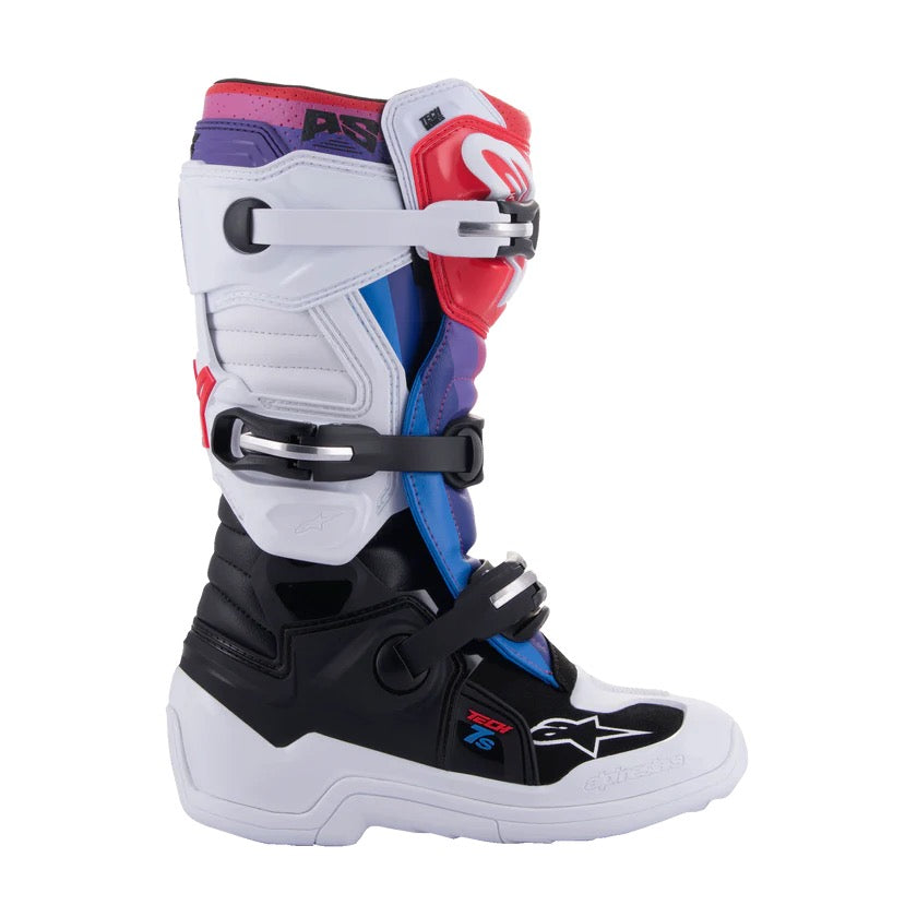 Alpinestars mx laarzen tech 7S jeugd wit/zwart/regenboog