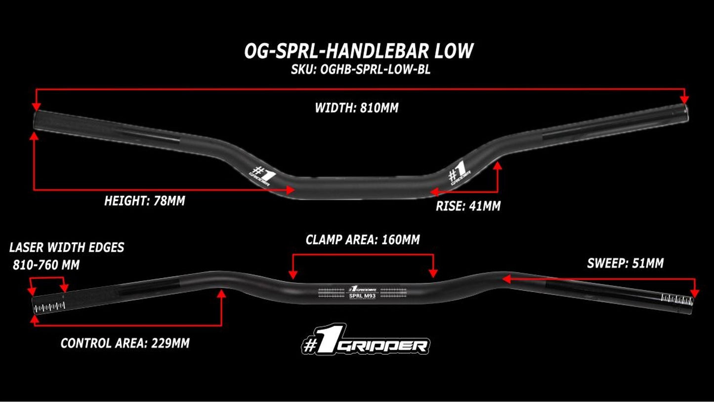 Onegripper #1 SPRL stuur zwart / Meerdere maten