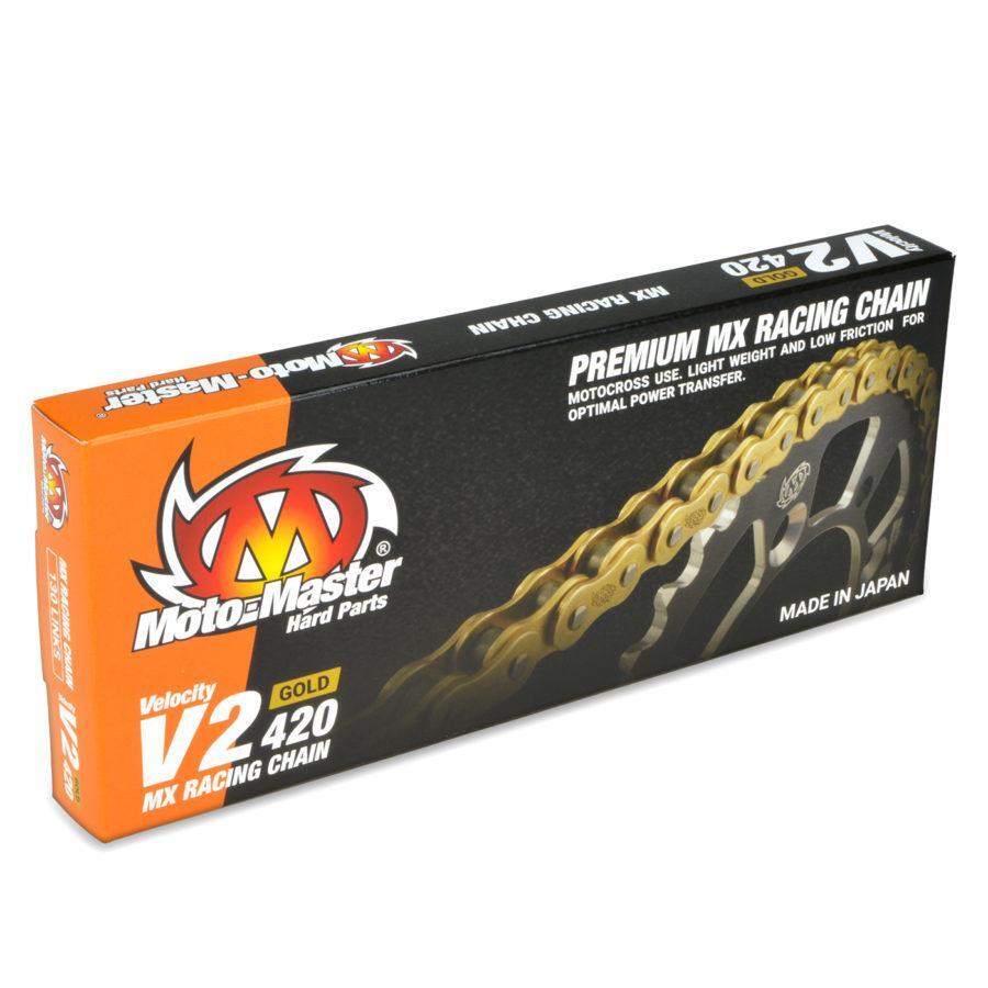 MotoMaster V2 Ketting - 420 x 130 Links - Goud