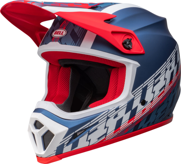 BELL MX-9 Mips Offset Helm Metallic Blau / Weiß (Kollektion 2023)