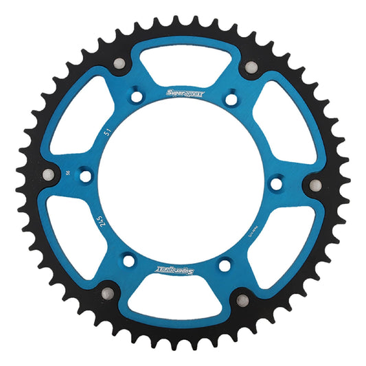 Supersprox steel/aluminum rear sprocket blue - Yamaha / Fantic