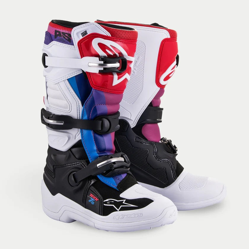 Alpinestars mx laarzen tech 7S jeugd wit/zwart/regenboog