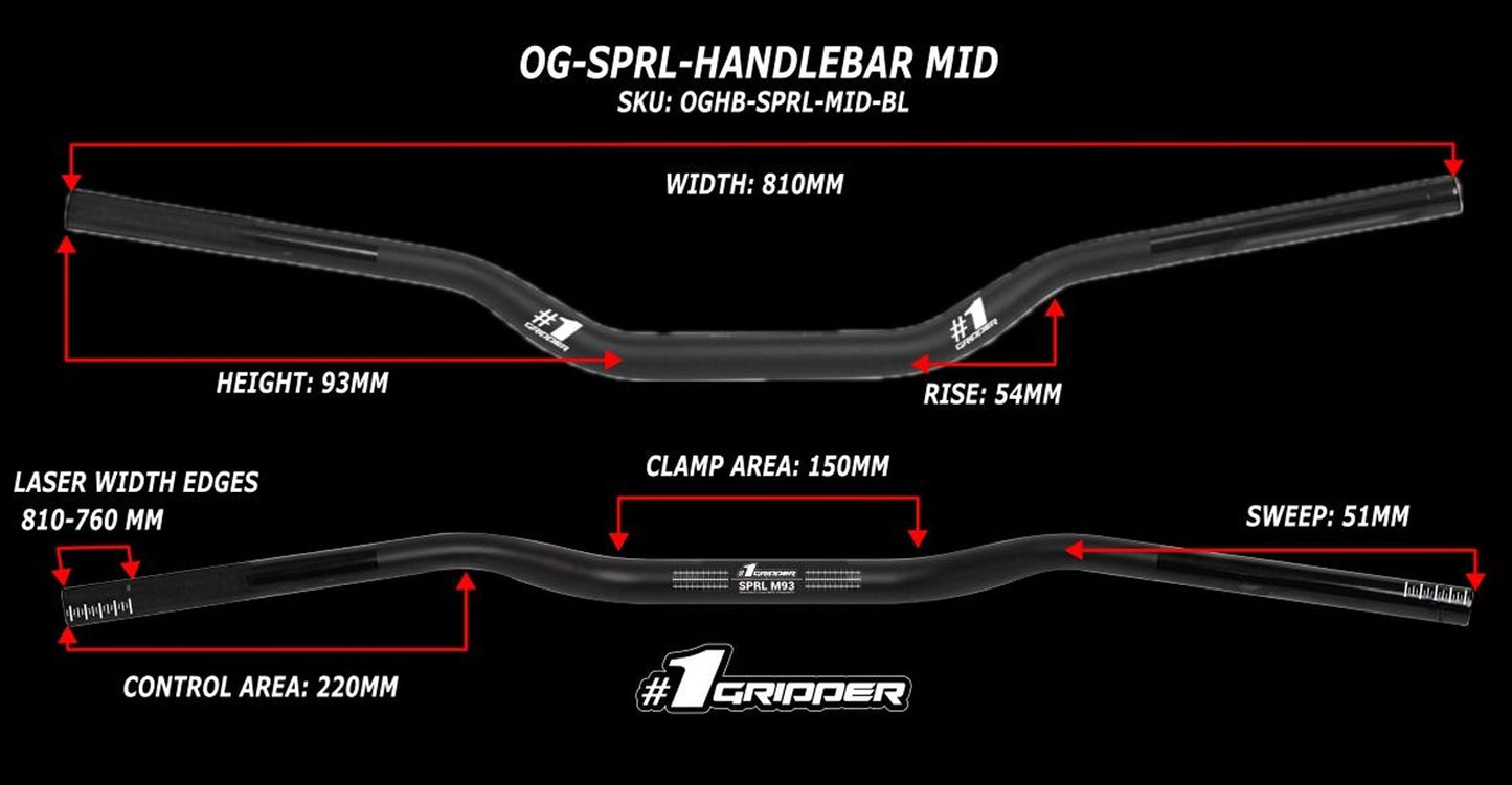 Onegripper #1 SPRL stuur zwart / Meerdere maten