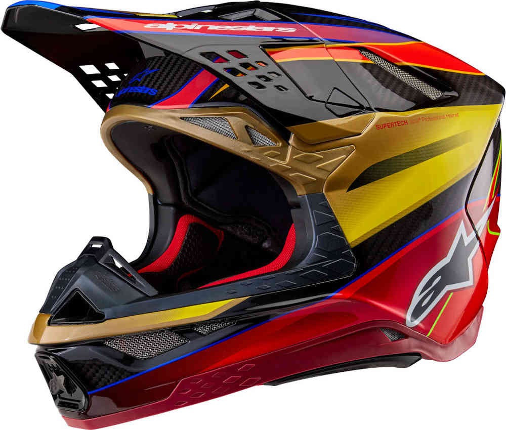 Alpinestars Supertech S-M10 Era Gold/Yellow/Rio Red Glossy crosshelm