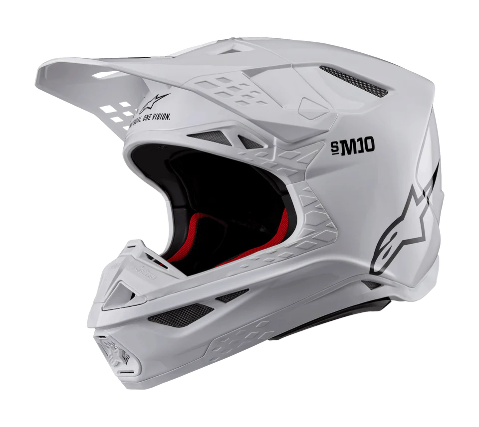 Alpinestars Supertech S-M10 Solid White Glossy crosshelm