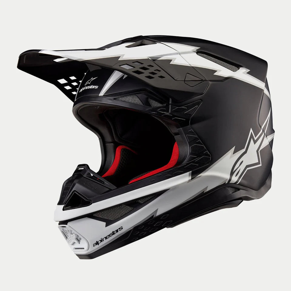 Alpinestars Supertech S-M10 Ampress Black/White Matte crosshelm