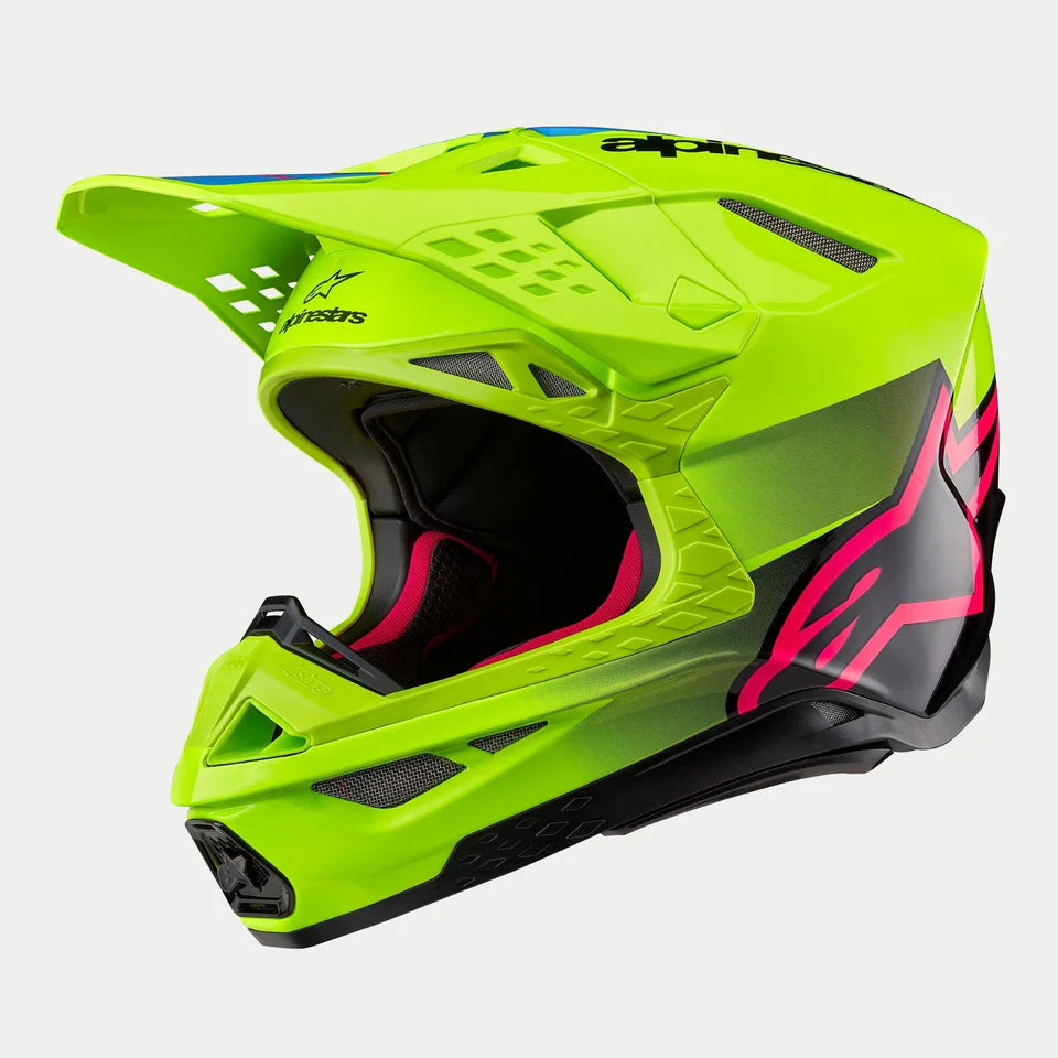 Alpinestars Supertech S-M10 Unite Yellow Fluo/Black/Diva Pink Glossy crosshelm