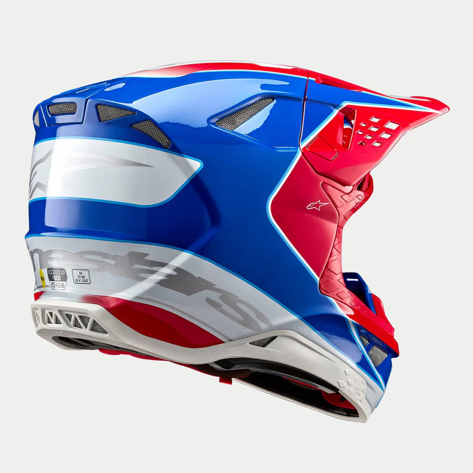 Alpinestars Supertech S-M10 Aeon Bright Red Blue crosshelm