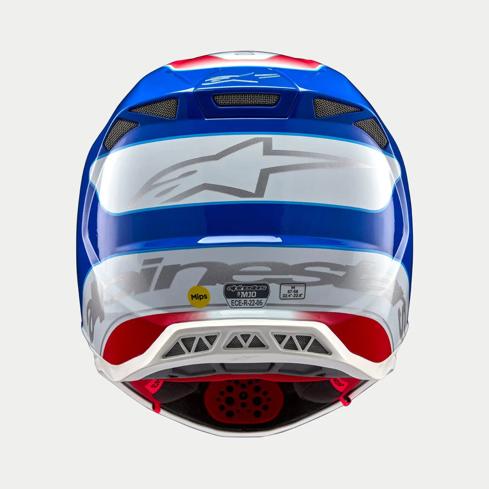 Alpinestars Supertech S-M10 Aeon Bright Red Blue crosshelm