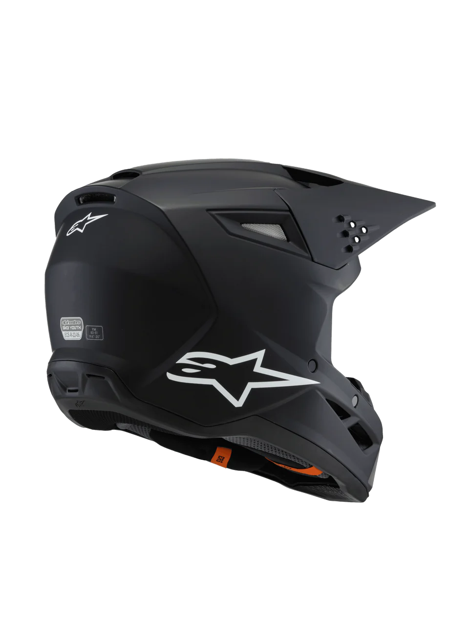 Alpinestars S-M3 Jeugd Solid Black Matte crosshelm