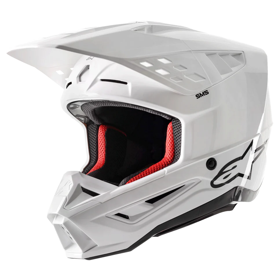Alpinestars S-M5 Solid White Glossy crosshelm