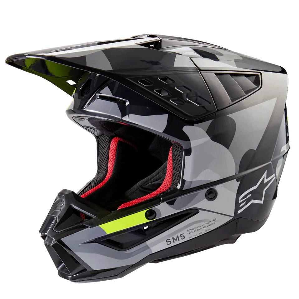 Alpinestars S-M5 Rover 2 Dark Gray/Yellow Fluo Glossy crosshelm