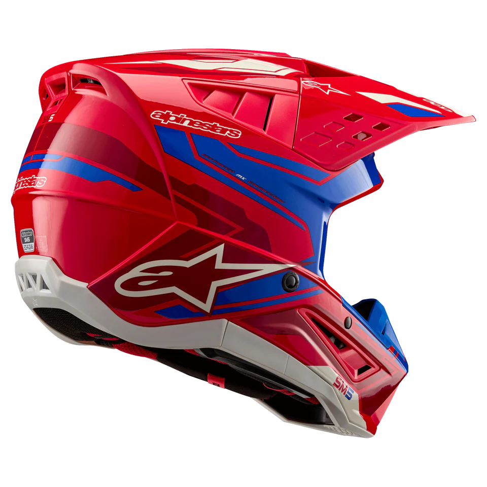 Alpinestars S-M5 Action 2 Bright Red/Blue Glossy crosshelm