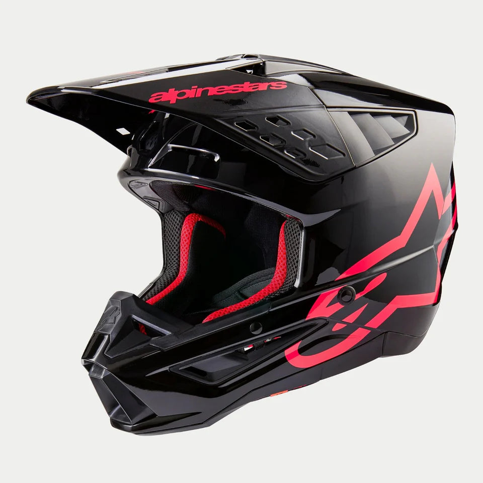 Alpinestars S-M5 Corp Black/Diva Pink Glossy crosshelm