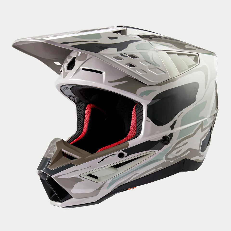 Alpinestars S-M5 Mineral Warm Gray/Celadon/Green Glossy crosshelm