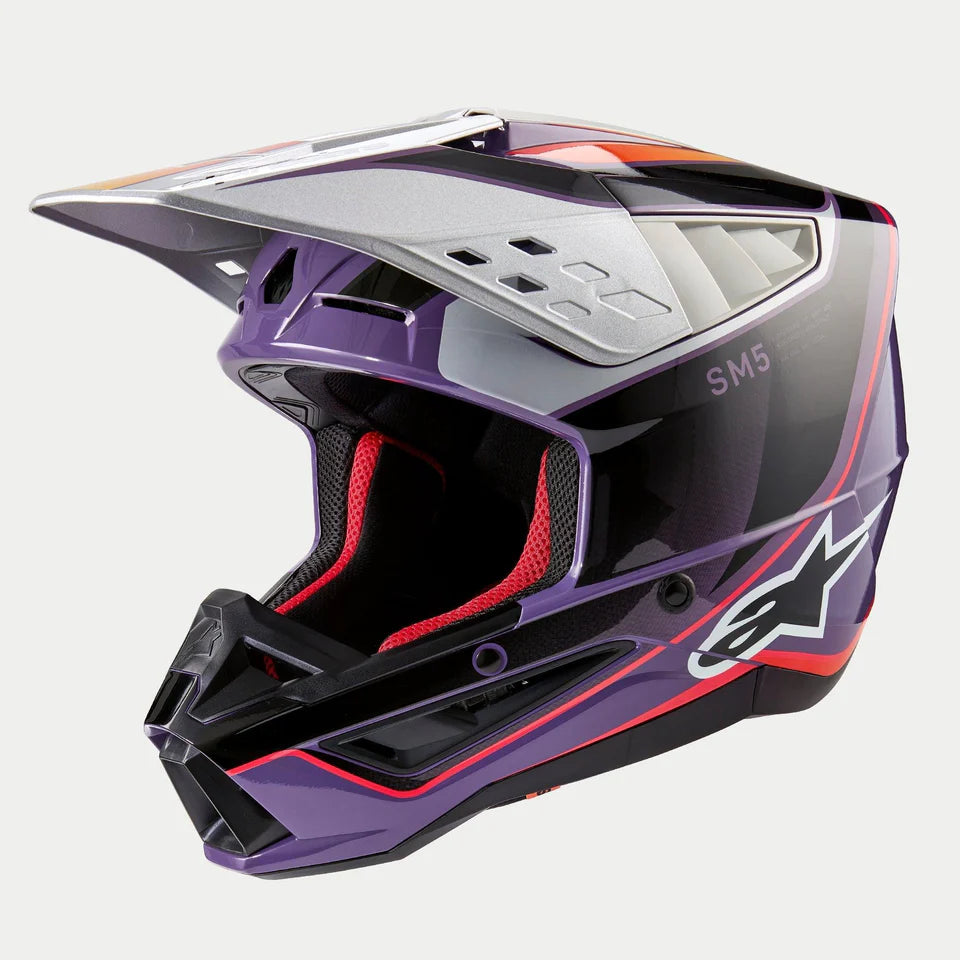 Alpinestars S-M5 Sail Violet/Black/Silver Glossy crosshelm
