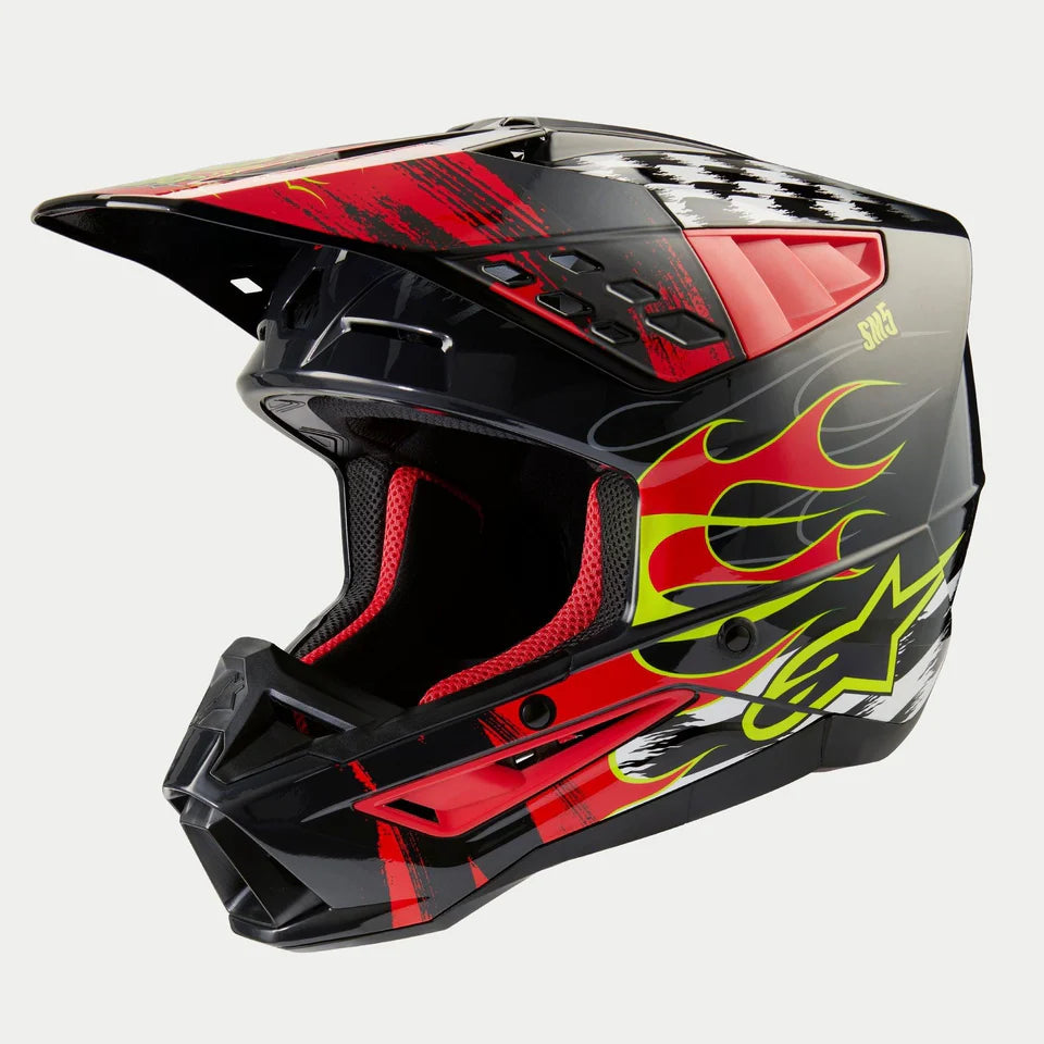 Alpinestars S-M5 Rash Dark Gray/Bright Red Glossy crosshelm