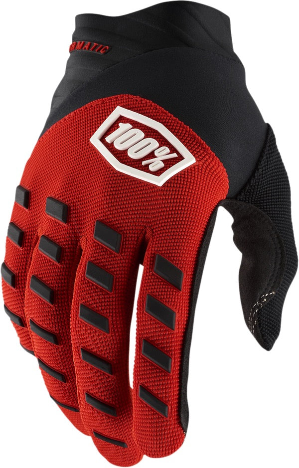 100 % Airmatic-Handschuhe Schwarz/Rot – Sommer
