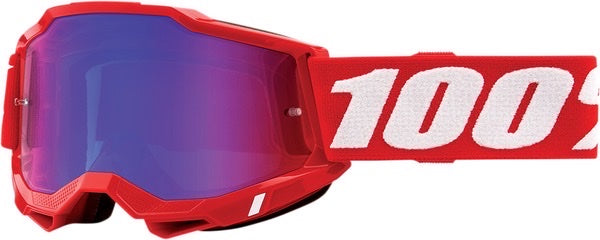 100% Accuri 2 Neon Red – Blue Mirror Lens