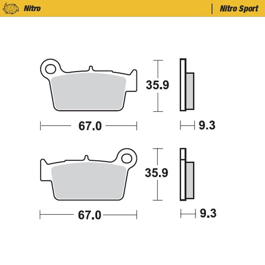 MotoMaster remblokken - Achterzijde - Nitro sport -  Yamaha / Kawasaki / Suzuki / Beta / TM / GasGas / Fantic