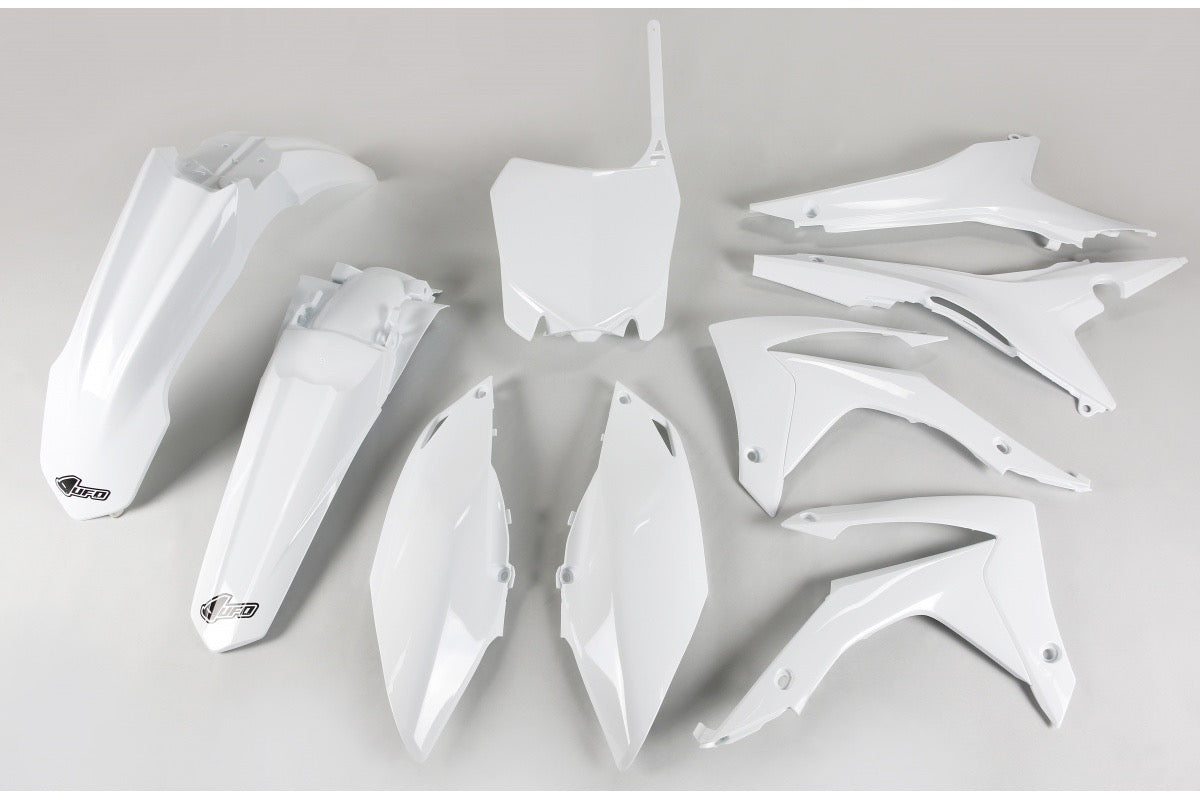 UFO plastic kit met airbox covers Wit Honda CRF 250R / 14-17 / & CRF 450R / 13-16