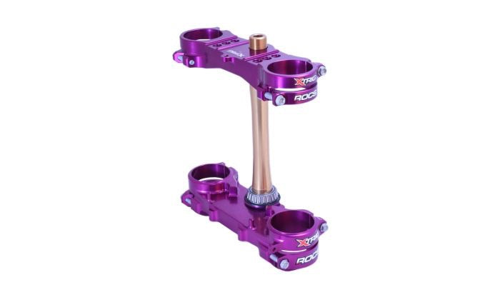 X-Trig Rocs Gabelbrücken versetzt 25 mm Lila Yamaha YZ 125 2006–2024 & Fantic XX/XE 125 2021–2022