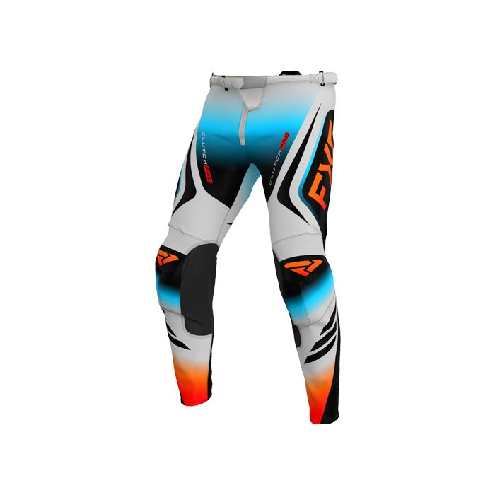 FXR Clutch Pro cross broek - Grey/Sky/Orange (2025)