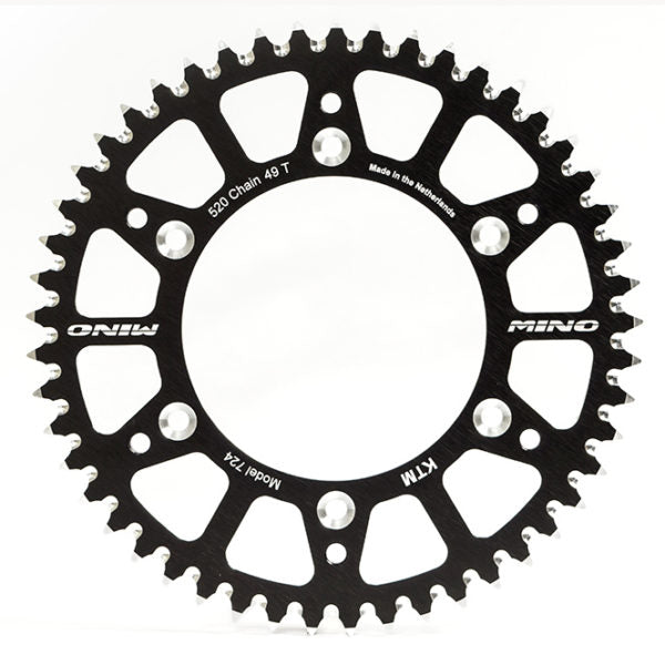 Mino aluminium achtertandwiel zwart - Yamaha / Fantic