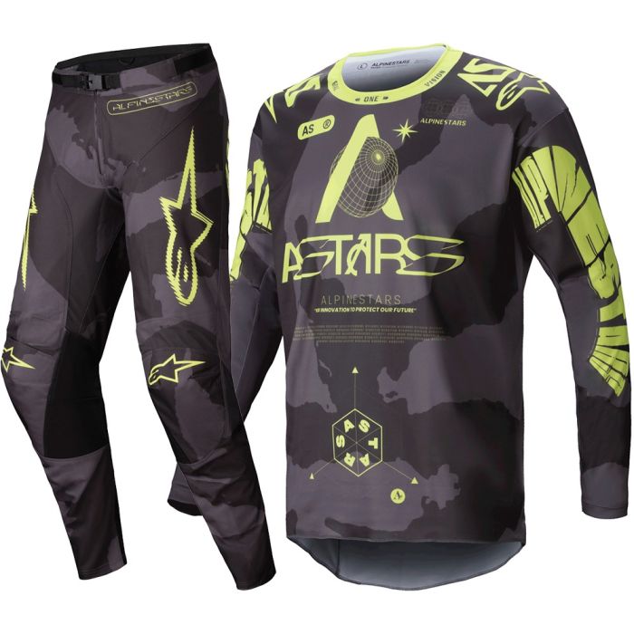 Alpinestars Racer Hollow cross pak - Dark Camo / Yellow Fluo