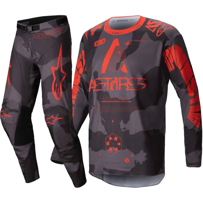 Alpinestars Racer Hollow cross pak - Gray Camo / Orange Fluo