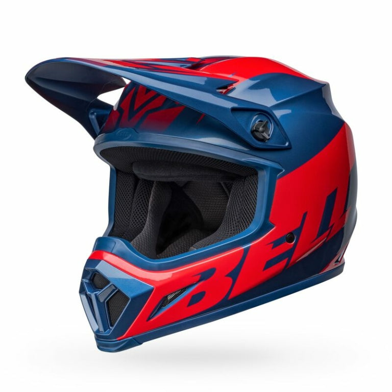 BELL MX-9 Mips Disrupt True Helm Glanzblau / Rot (Kollektion 2023)