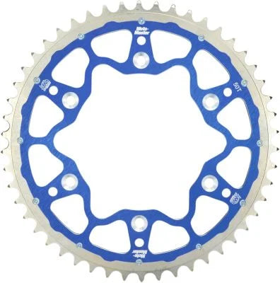 MotoMaster Fusion Dual-Ring staal/ aluminium achtertandwiel blauw - TM