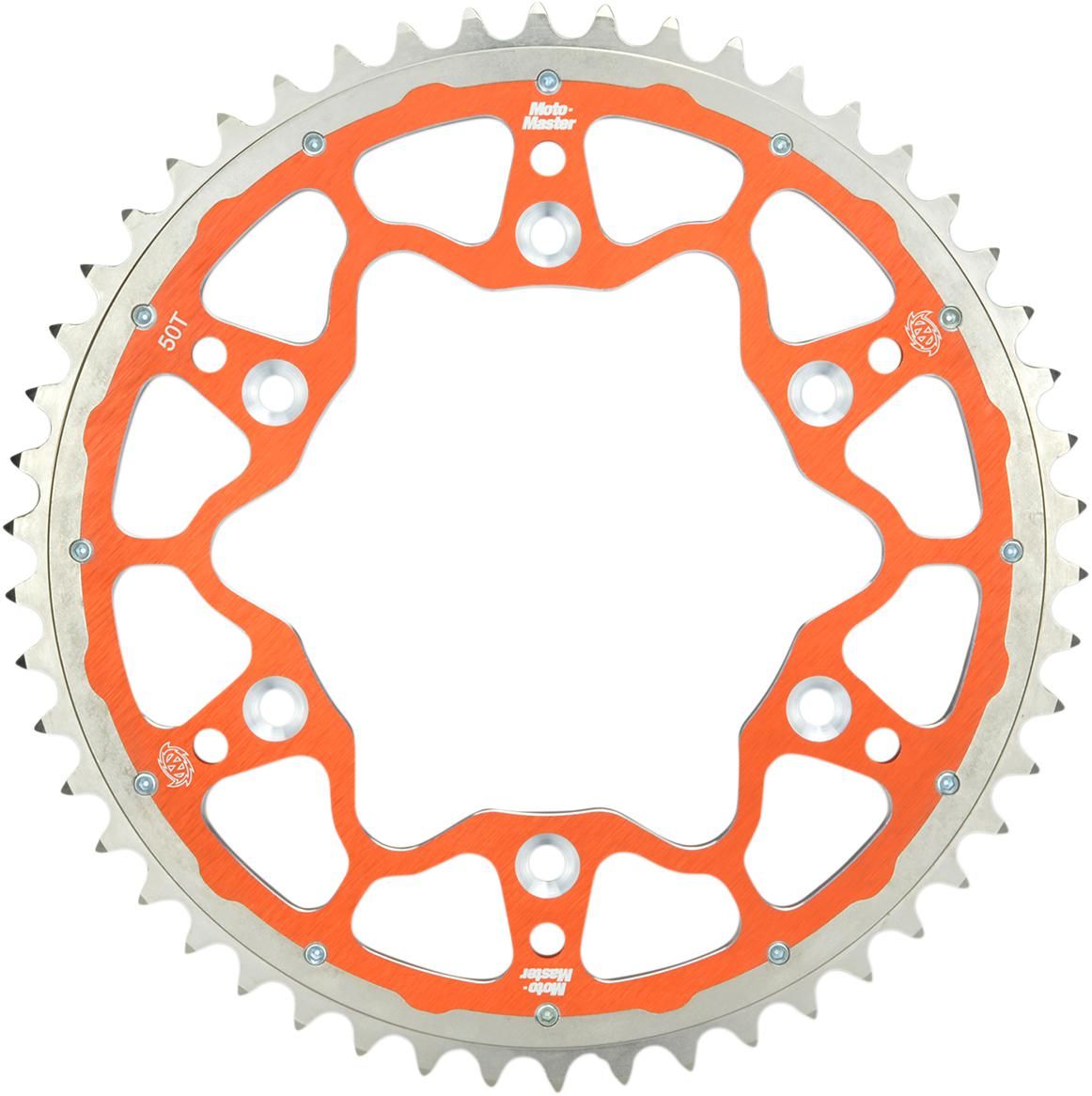 MotoMaster Fusion Dual-Ring staal/ aluminium achtertandwiel oranje - KTM / GasGas / Husqvarna / Husaberg / Stark