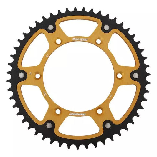 Supersprox steel/aluminum rear sprocket gold - Yamaha / Fantic