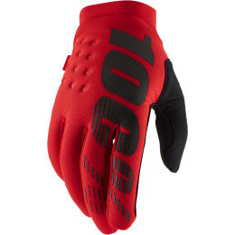 100% Gloves Brisker red - Cold weather