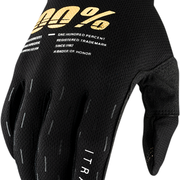 100% gloves Itrack Black - Summer