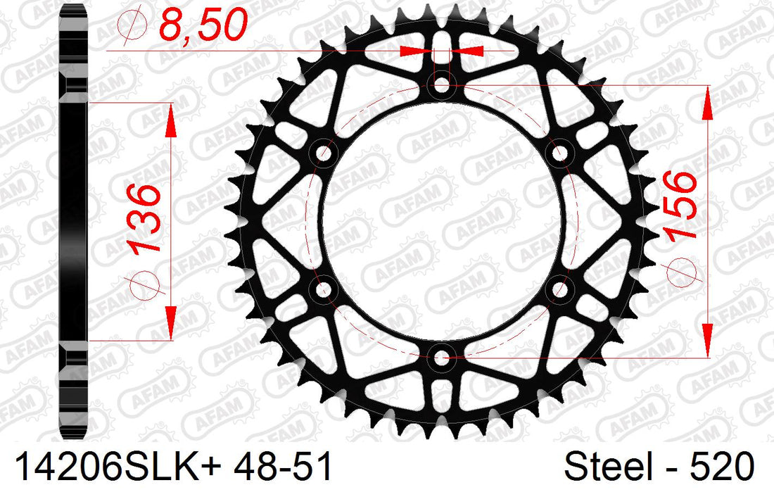 AFAM steel rear sprocket - GasGas / Sherco / Husqvarna 