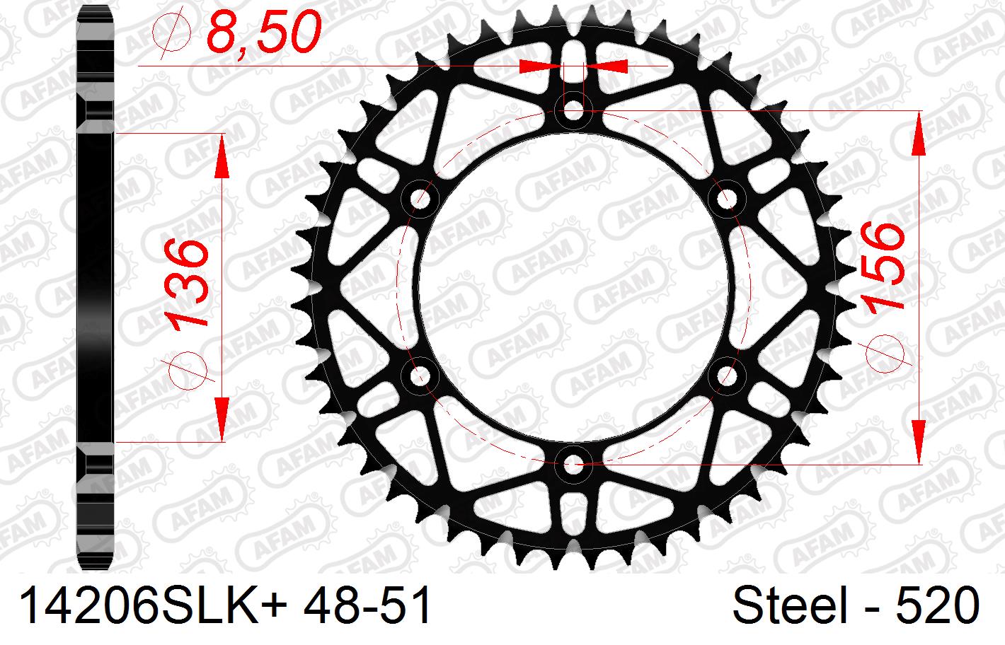 AFAM steel rear sprocket - GasGas / Sherco / Husqvarna 