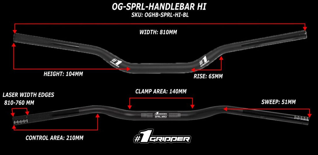 Onegripper #1 SPRL stuur zwart / Meerdere maten