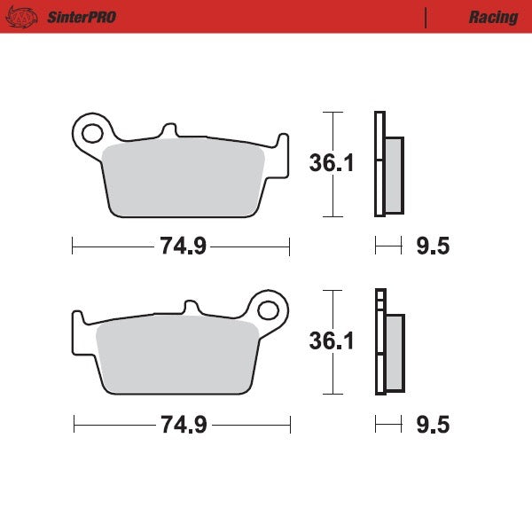 MotoMaster Bremsbeläge - hinten - Sinter Pro - Honda / Kawasaki / Suzuki / Yamaha