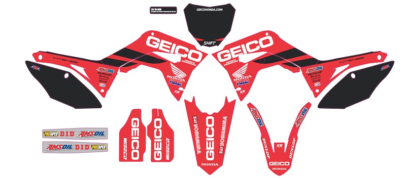 D'Cor Graphic Kit CRF250 18-21 / CRF450 17-20 Geico Honda