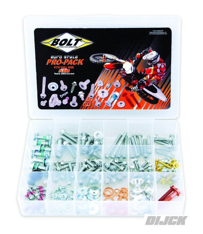 BOLT Pro-Pack EURO Style KTM & Husaberg SX125 10-26 / SX150 10-26 / SX250 10-26 / SX300 10-15 / SX505 10-13 / SXF250 10-26 / SXF350 10-26 / SXF450 10-26 / SXF500 19 / MC125 21-26