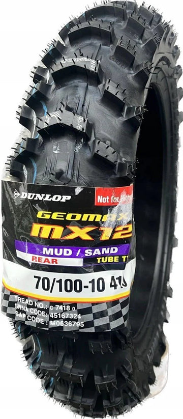 Dunlop Geomax MX 12 Cross achterband 70/100-10